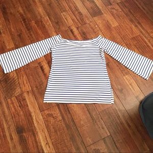 ZJCT BLUE AND WHITE STRIPED TOP.